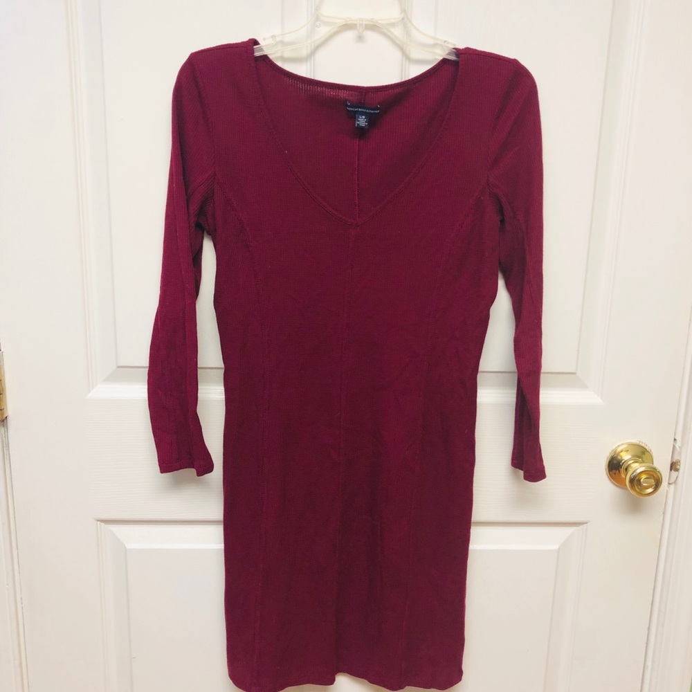 Maroon long sleeved dress